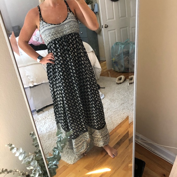 Patterned maxi dress with adjustable straps - Picture 1 of 4